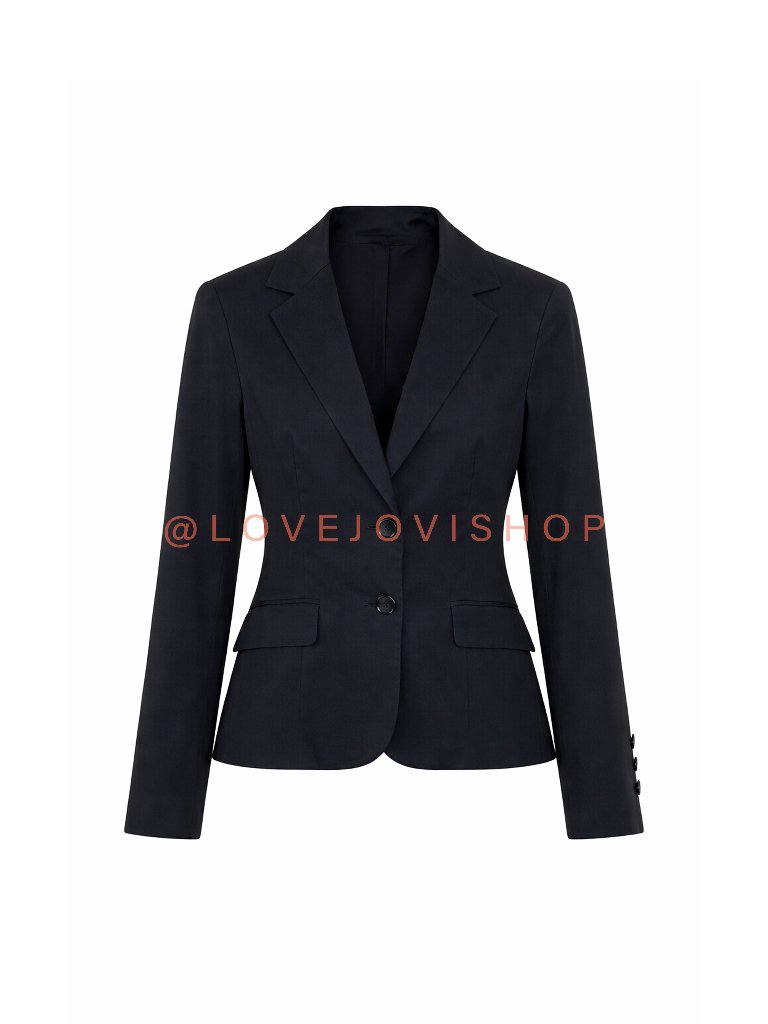 Blazer | Theory Black Single-Breasted Tailored | Minimalist Cotton Classic | 6